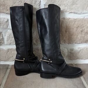 Elegant Black Leather Riding Boots